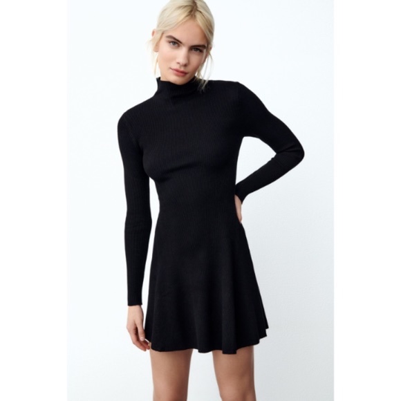 Zara Dresses Zara Mock Neck Knit Dress Poshmark